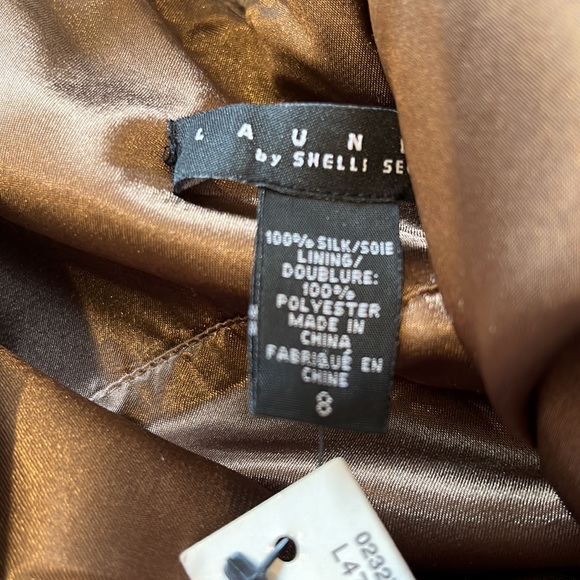 LAUNDRY BY SHELLI SEGAL 100% SILK SLEEVELESS AND FLORAL HALTER/COCKTAIL DRESS - Picture 8 of 8